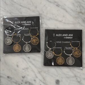 Alex and Ani Gold and Silver Wine Charm Set - Mixed Metal Symbols